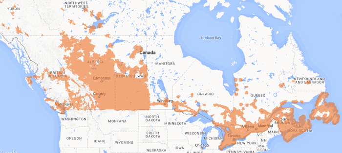 Couverture réseau de Public Mobile Couverture réseau de Public Mobile